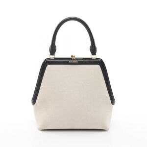 Jil Sander GOJI SQUARE Canvas Leather Handbag